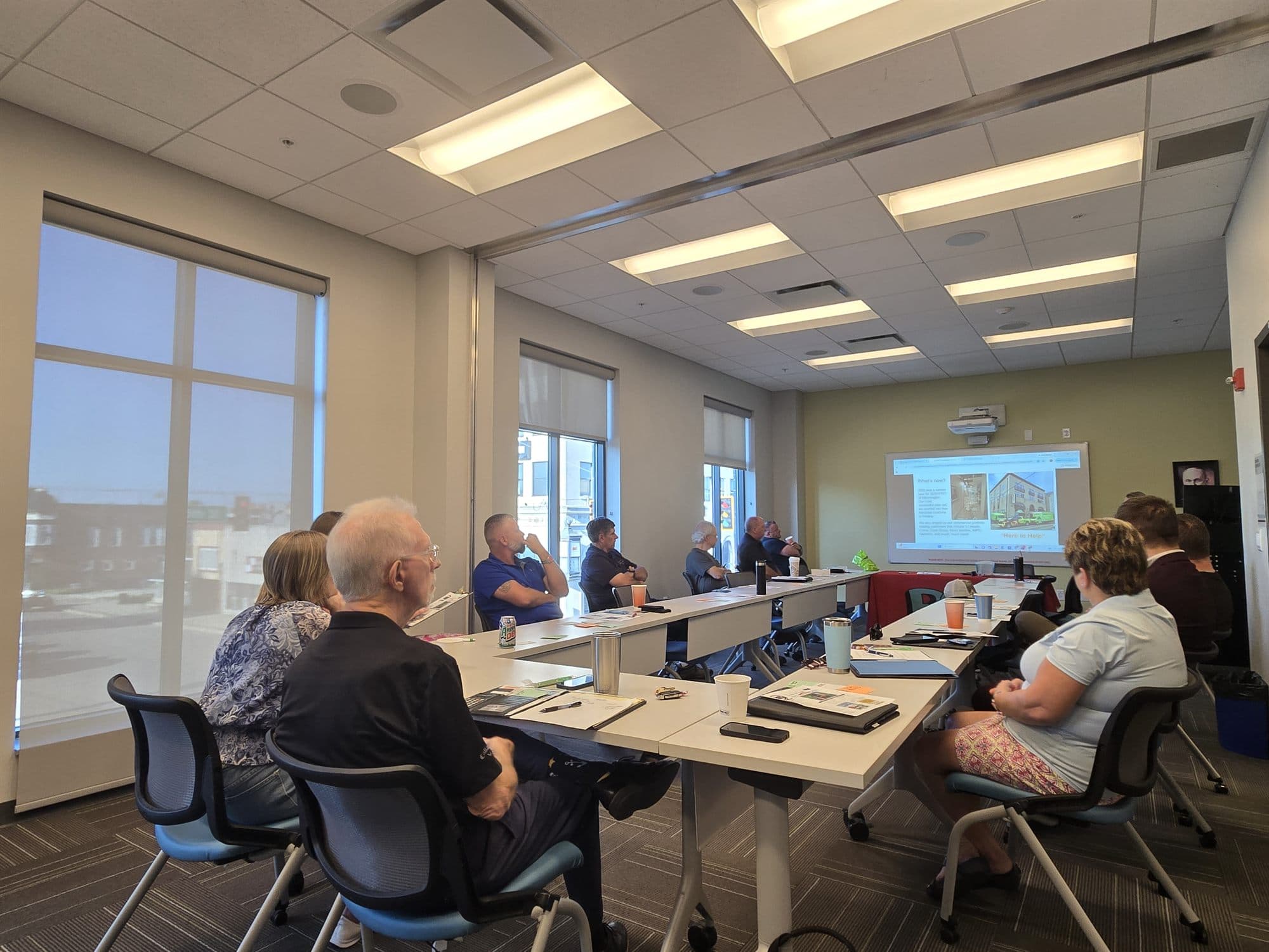 Members gathered at a B2B Bedford meeting